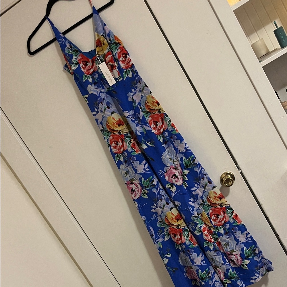 NWT Yumi Kim Vibrant Silk Floral Maxi Dress